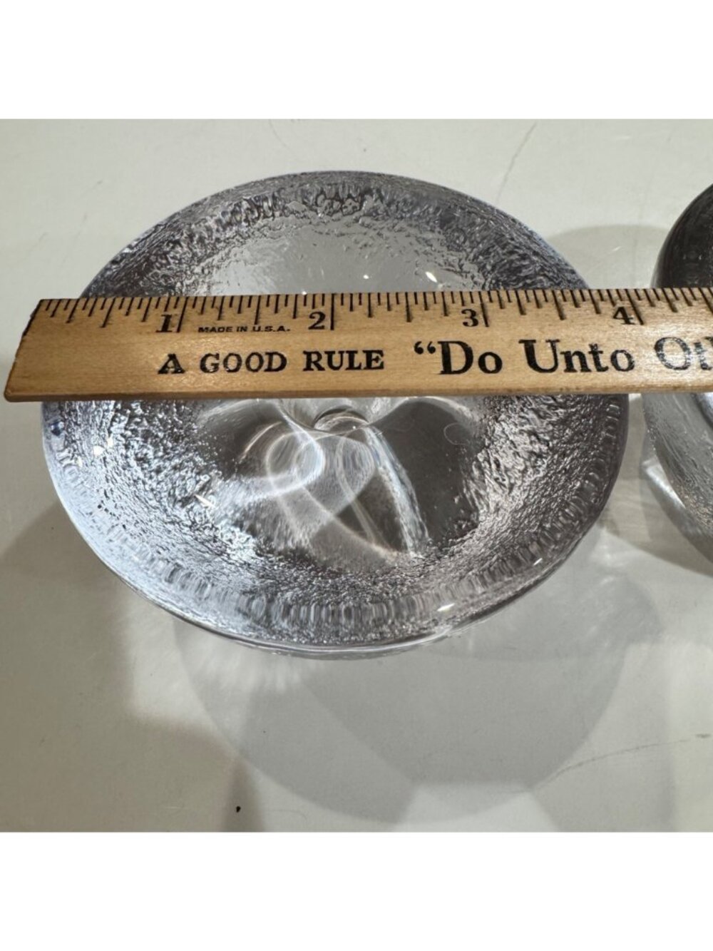 Blenko Clear Glass Taper Candle Holders Heavy 4" in Set of 2 Vtg MCM Home Decor - Picture 7 of 12